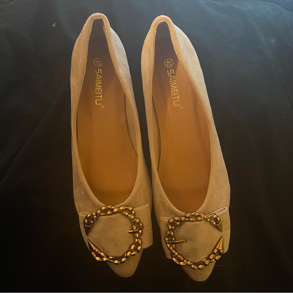 Saimeitu Pink Suede Flats - Size 40 - NWOT